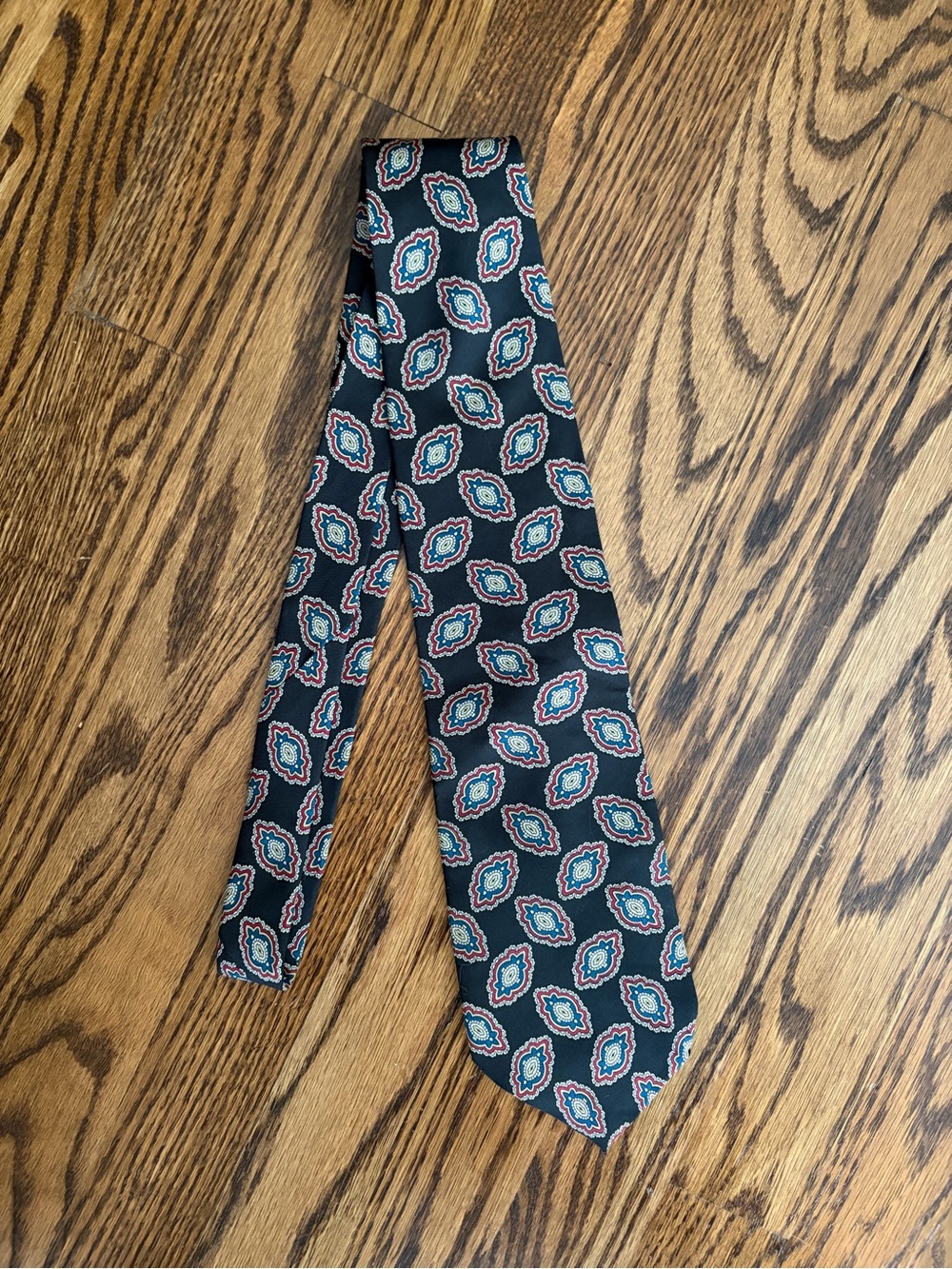 Oscar de la Renta Men's Black Patterned Neck Tie
